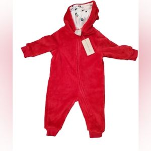 First Impressions baby Boy/ Girl sherpa fleece bunting, 3-6 months, red